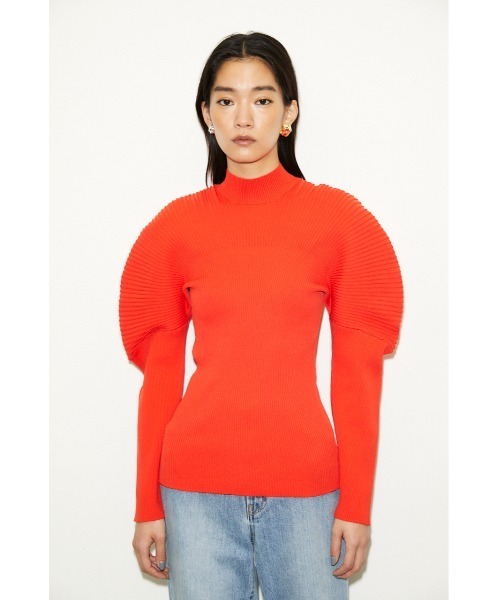 THROW by SLY(スローバイスライ)の「THROW SOPHIA NYLON RIB TOPS/ナイロンリブニットトップス(ニット/セーター・レディース・イエロー/ブラック/クリアレッド・FREE)」の18枚目の写真