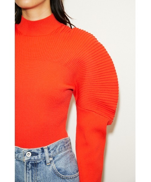THROW by SLY(スローバイスライ)の「THROW SOPHIA NYLON RIB TOPS/ナイロンリブニットトップス(ニット/セーター・レディース・イエロー/ブラック/クリアレッド・FREE)」の14枚目の写真