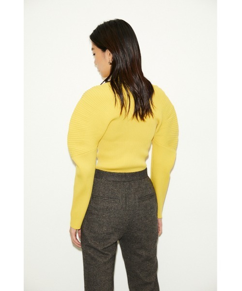 THROW by SLY(スローバイスライ)の「THROW SOPHIA NYLON RIB TOPS/ナイロンリブニットトップス(ニット/セーター・レディース・イエロー/ブラック/クリアレッド・FREE)」の10枚目の写真