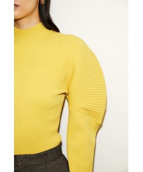 THROW by SLY(スローバイスライ)の「THROW SOPHIA NYLON RIB TOPS/ナイロンリブニットトップス(ニット/セーター・レディース・イエロー/ブラック/クリアレッド・FREE)」の7枚目の写真