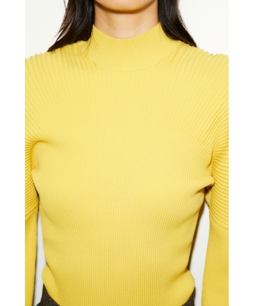 THROW by SLY(スローバイスライ)の「THROW SOPHIA NYLON RIB TOPS/ナイロンリブニットトップス(ニット/セーター・レディース・イエロー/ブラック/クリアレッド・FREE)」の9枚目の写真