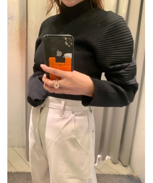 THROW by SLY(スローバイスライ)の「THROW SOPHIA NYLON RIB TOPS/ナイロンリブニットトップス(ニット/セーター・レディース・イエロー/ブラック/クリアレッド・FREE)」の19枚目の写真