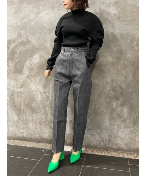 THROW by SLY(スローバイスライ)の「THROW SOPHIA NYLON RIB TOPS/ナイロンリブニットトップス(ニット/セーター・レディース・イエロー/ブラック/クリアレッド・FREE)」の20枚目の写真