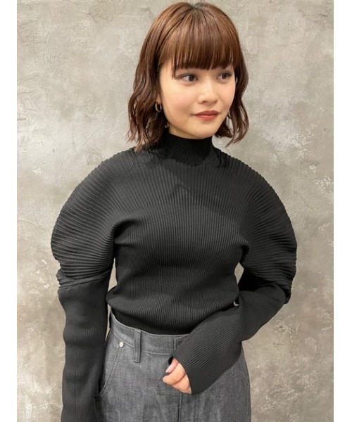 THROW by SLY(スローバイスライ)の「THROW SOPHIA NYLON RIB TOPS/ナイロンリブニットトップス(ニット/セーター・レディース・イエロー/ブラック/クリアレッド・FREE)」の22枚目の写真