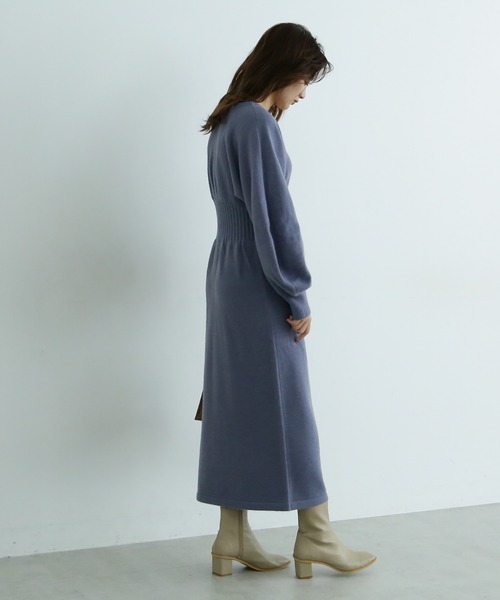 FREE'S MART（フリーズマート）の「◆前後2Wayラウンドスリーブニットワンピース（ワンピース・レディース・ブラウン/グレー/ブルー・FREE）」の7枚目の写真
