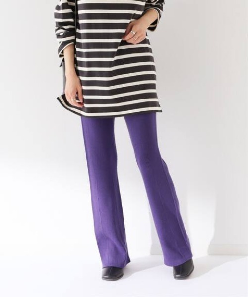 SLOBE IENA（スローブイエナ）の「ウールリブニットパンツ【ウエストゴム】◆（その他パンツ・レディース・チャコールグレー/パープル・36/38）」の17枚目の写真