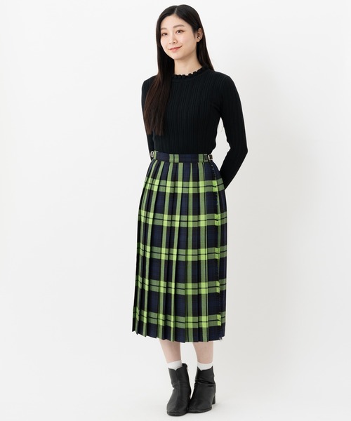 オニールオブダブリン グリーンレーベル別注 ロングスカート プリーツ M セール】【O'NEIL of DUBLIN for SALON】別注3カラーキルトチェック