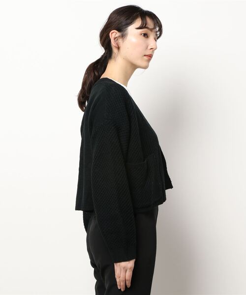 ehka sopo（エヘカソポ）の「ポケット付Vネックカーディガン（カーディガン/ボレロ・レディース・キナリ/ベージュ/ラベンダー/ブラック・ﾌﾘ-）」の8枚目の写真