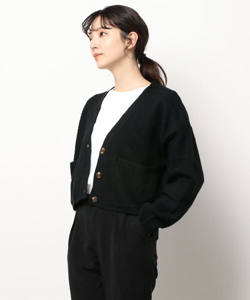 ehka sopo（エヘカソポ）の「ポケット付Vネックカーディガン（カーディガン/ボレロ・レディース・キナリ/ベージュ/ラベンダー/ブラック・ﾌﾘ-）」の5枚目の写真