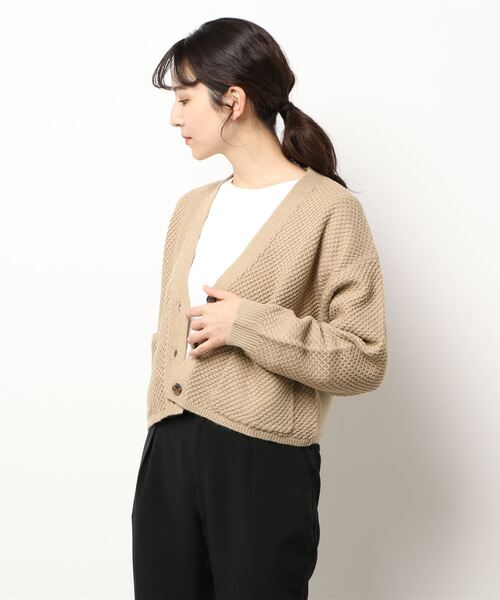 ehka sopo（エヘカソポ）の「ポケット付Vネックカーディガン（カーディガン/ボレロ・レディース・キナリ/ベージュ/ラベンダー/ブラック・ﾌﾘ-）」の6枚目の写真