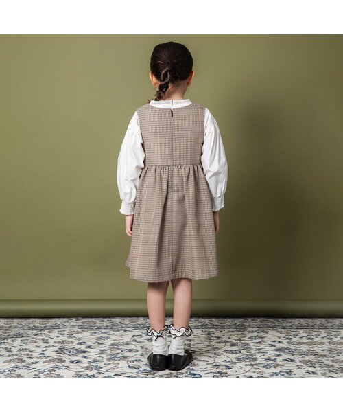 BREEZE（ブリーズ）の「チェック柄ジャンパースカート（ジャンパースカート・キッズ・ベージュ/グレー・90/100/110/120/130）」の6枚目の写真