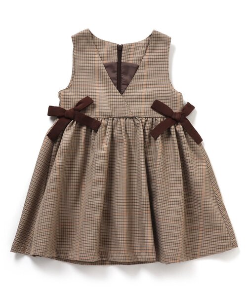 BREEZE（ブリーズ）の「チェック柄ジャンパースカート（ジャンパースカート・キッズ・ベージュ/グレー・90/100/110/120/130）」の3枚目の写真