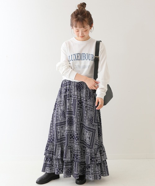 SLOBE IENA（スローブイエナ）の「LUXEMBOURG ロンTEE【手洗い可能】◆（Tシャツ/カットソー・レディース・ホワイト/グレー系その他・FREE）」の3枚目の写真