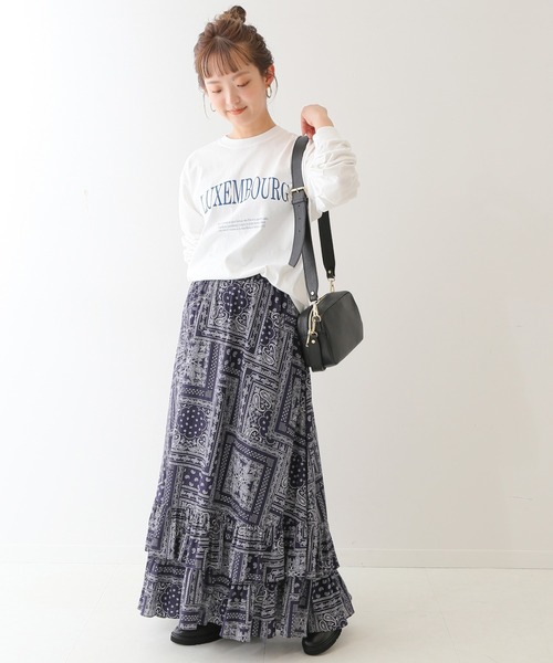 SLOBE IENA（スローブイエナ）の「LUXEMBOURG ロンTEE【手洗い可能】◆（Tシャツ/カットソー・レディース・ホワイト/グレー系その他・FREE）」の4枚目の写真