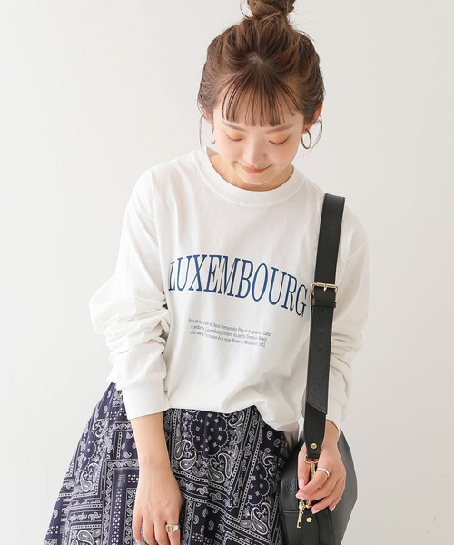 SLOBE IENA（スローブイエナ）の「LUXEMBOURG ロンTEE【手洗い可能】◆（Tシャツ/カットソー・レディース・ホワイト/グレー系その他・FREE）」の5枚目の写真