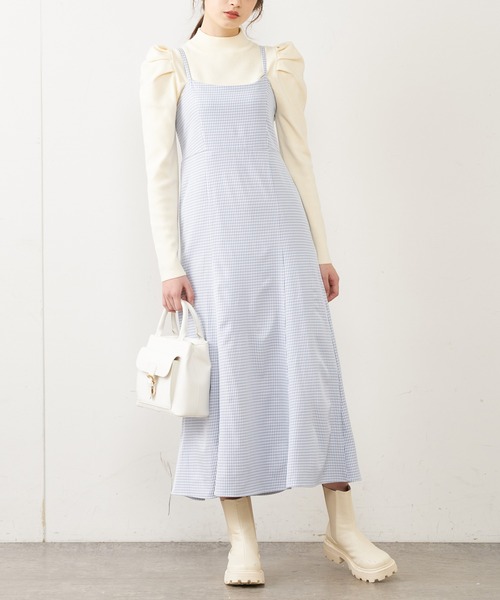 OLIVE des OLIVE（オリーブデオリーブ）の「デニムマーメイドキャミワンピース（ワンピース・レディース・ブラック/オフホワイト/サックスブルー/ワンウォッシュ・FREE）」の3枚目の写真