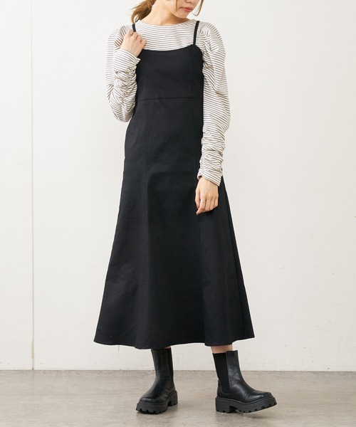 OLIVE des OLIVE（オリーブデオリーブ）の「デニムマーメイドキャミワンピース（ワンピース・レディース・ブラック/オフホワイト/サックスブルー/ワンウォッシュ・FREE）」の2枚目の写真