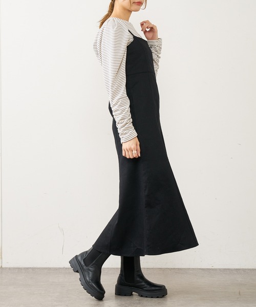 OLIVE des OLIVE（オリーブデオリーブ）の「デニムマーメイドキャミワンピース（ワンピース・レディース・ブラック/オフホワイト/サックスブルー/ワンウォッシュ・FREE）」の5枚目の写真