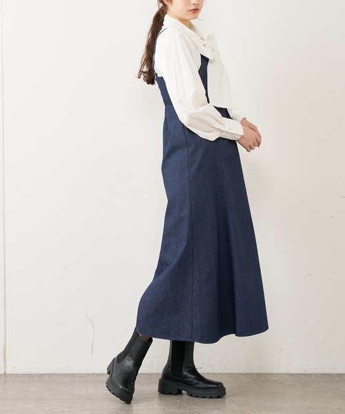 OLIVE des OLIVE（オリーブデオリーブ）の「デニムマーメイドキャミワンピース（ワンピース・レディース・ブラック/オフホワイト/サックスブルー/ワンウォッシュ・FREE）」の15枚目の写真