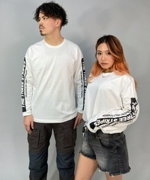 adidas/アディダス ビッグシルエット スリーストライプス スリーブプリントロンT/ロングスリーブTEE N1382