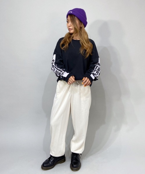 adidas(アディダス)の「adidas/アディダス ビッグシルエット スリーストライプス スリーブプリントロンT/ロングスリーブTEE N1382(Tシャツ/カットソー・メンズ・ホワイト/ブラック・M/L/LL/XXL/XL)」の19枚目の写真