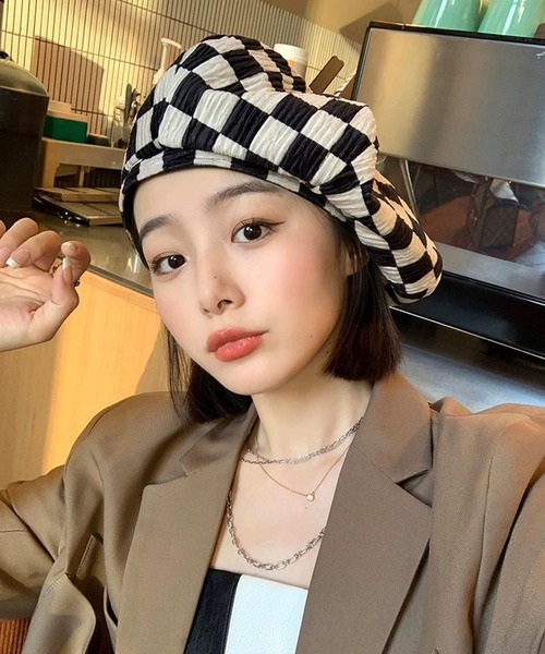 Revo.（レボ）の「チェッカーフラッグ ベレー帽（ハンチング/ベレー帽