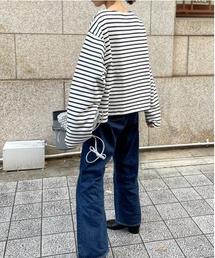 Original Box silhouette border long tshirt