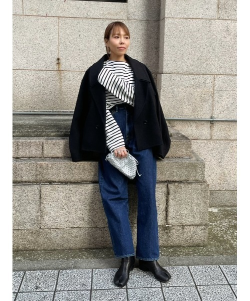 ulu(ウル)の「Original Box silhouette border long tshirt(Tシャツ/カットソー・レディース・ホワイト×ブラック・FREE)」の8枚目の写真