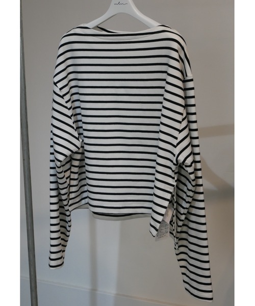 ulu(ウル)の「Original Box silhouette border long tshirt(Tシャツ/カットソー・レディース・ホワイト×ブラック・FREE)」の3枚目の写真
