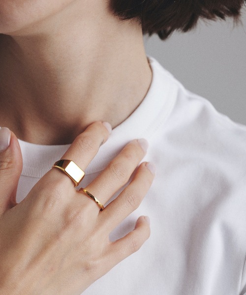 9ban(キューバン)の「【9ban】キューバン/ Texture ring(リング・レディース・ゴールド・#11/#13/#9)」の3枚目の写真