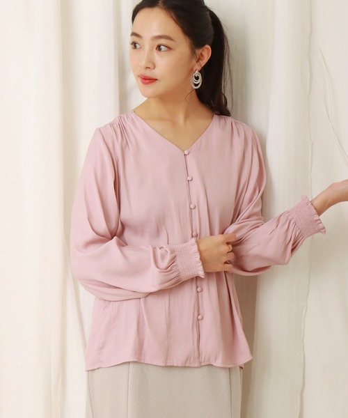 libelle more(リベル モア)の「シャーリングブラウス(シャツ/ブラウス・レディース・ライトピンク/ブラック/ブルー/キナリ・M)」の10枚目の写真