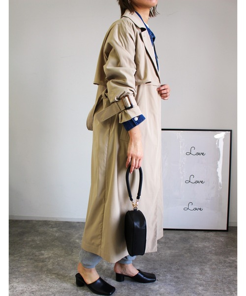 MLI'A(エムリア)の「フラップコート(トレンチコート・レディース・ベージュ/ライトカーキ・M)」の5枚目の写真