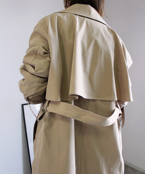 MLI'A(エムリア)の「フラップコート(トレンチコート・レディース・ベージュ/ライトカーキ・M)」の8枚目の写真