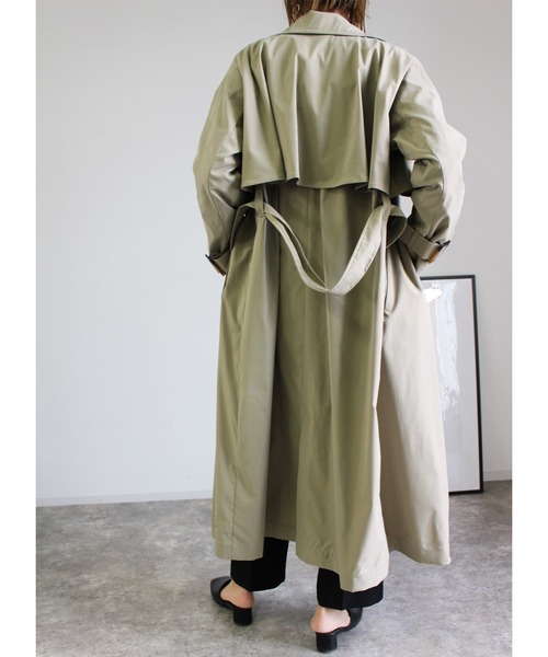 MLI'A(エムリア)の「フラップコート(トレンチコート・レディース・ベージュ/ライトカーキ・M)」の10枚目の写真