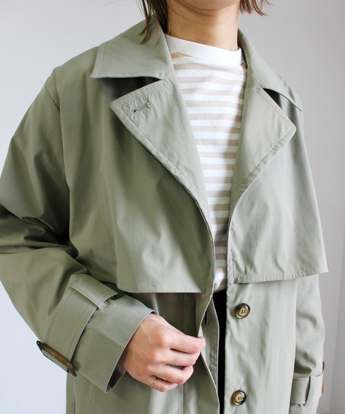 MLI'A(エムリア)の「フラップコート(トレンチコート・レディース・ベージュ/ライトカーキ・M)」の12枚目の写真
