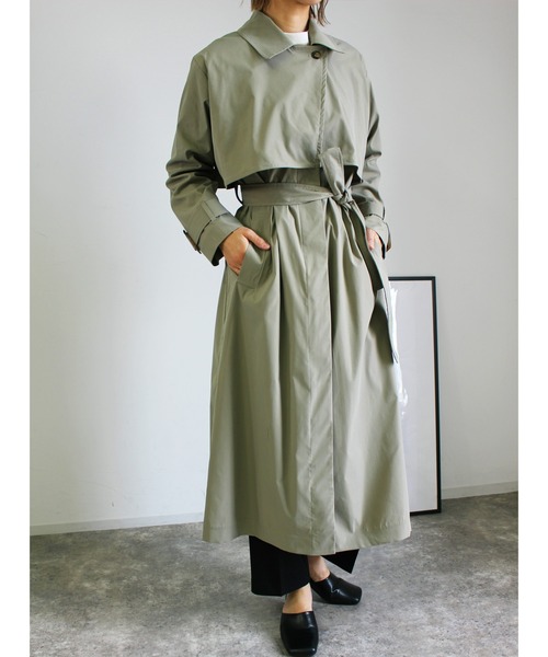 MLI'A(エムリア)の「フラップコート(トレンチコート・レディース・ベージュ/ライトカーキ・M)」の17枚目の写真