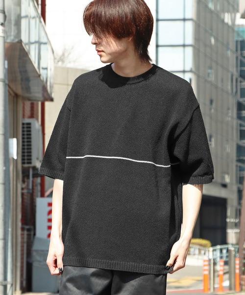 CAL O LINE(キャルオーライン)の「CAL O LINE/キャルオーライン LINE CREW-NECK KNIT ニット(ニット/セーター・メンズ・ブラック/オフホワイト・M/XL/L)」の16枚目の写真