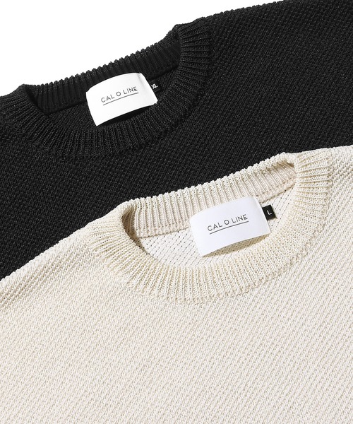 CAL O LINE(キャルオーライン)の「CAL O LINE/キャルオーライン LINE CREW-NECK KNIT ニット(ニット/セーター・メンズ・ブラック/オフホワイト・M/XL/L)」の11枚目の写真