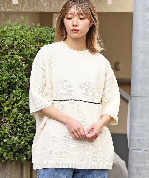 CAL O LINE(キャルオーライン)の「CAL O LINE/キャルオーライン LINE CREW-NECK KNIT ニット(ニット/セーター・メンズ・ブラック/オフホワイト・M/XL/L)」の20枚目の写真