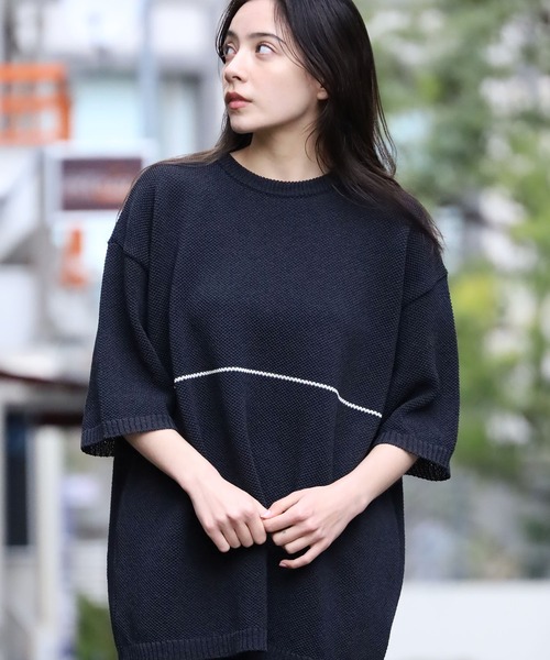 CAL O LINE(キャルオーライン)の「CAL O LINE/キャルオーライン LINE CREW-NECK KNIT ニット(ニット/セーター・メンズ・ブラック/オフホワイト・M/XL/L)」の21枚目の写真