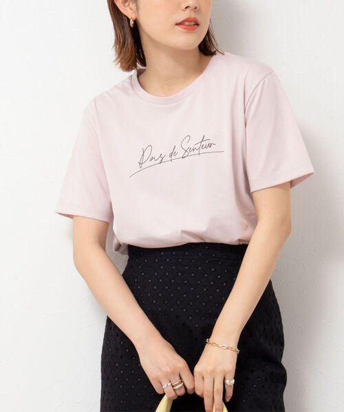 NOLLEY’S（ノーリーズ）の「フラワープリントTシャツ（Tシャツ/カットソー・レディース・チャコールグレー/ホワイト系その他4/ホワイト系その他5/ホワイト/サーモンピンク/ホワイト系その他2/ダークグリーン/ブラック・38）」の8枚目の写真