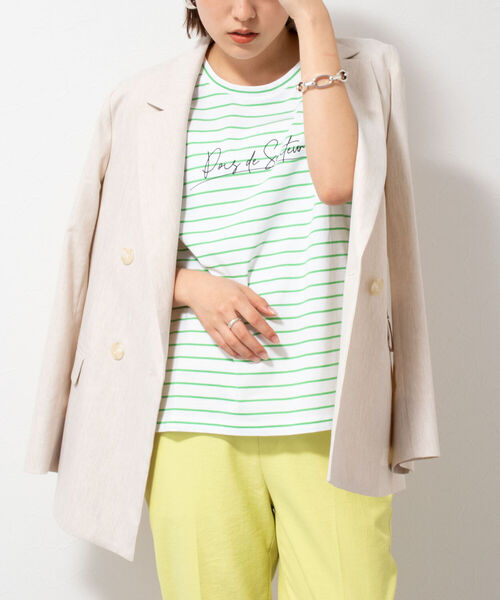 NOLLEY’S（ノーリーズ）の「フラワープリントTシャツ（Tシャツ/カットソー・レディース・チャコールグレー/ホワイト系その他4/ホワイト系その他5/ホワイト/サーモンピンク/ホワイト系その他2/ダークグリーン/ブラック・38）」の5枚目の写真