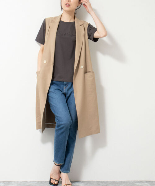 NOLLEY’S（ノーリーズ）の「フラワープリントTシャツ（Tシャツ/カットソー・レディース・チャコールグレー/ホワイト系その他4/ホワイト系その他5/ホワイト/サーモンピンク/ホワイト系その他2/ダークグリーン/ブラック・38）」の14枚目の写真