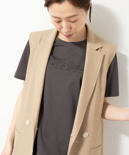 NOLLEY’S（ノーリーズ）の「フラワープリントTシャツ（Tシャツ/カットソー・レディース・チャコールグレー/ホワイト系その他4/ホワイト系その他5/ホワイト/サーモンピンク/ホワイト系その他2/ダークグリーン/ブラック・38）」の18枚目の写真