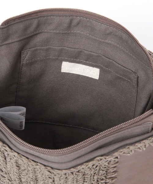 studio CLIP（スタディオクリップ）の「パッチワーク編みショルダーバッグ（ショルダーバッグ・レディース・ブラウン/グレー・FREE）」の11枚目の写真