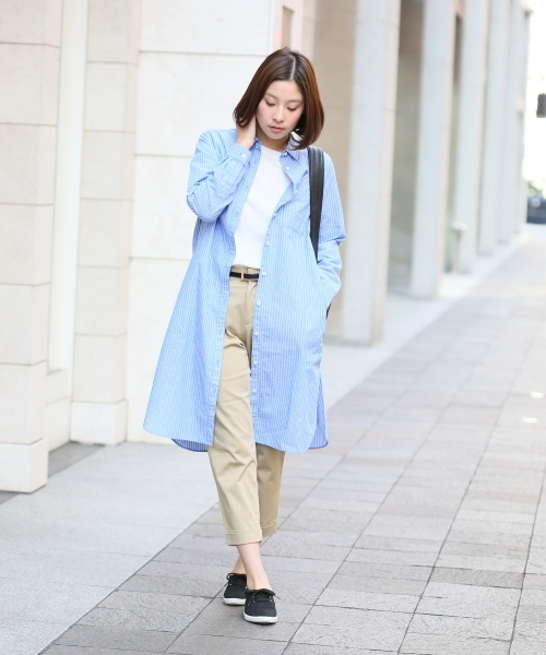 LEPSIM（レプシィム）の「シャツワンピコート　560246（その他アウター・レディース・オフホワイト/ネイビー/ストライプ・LARGE/MEDIUM）」の19枚目の写真