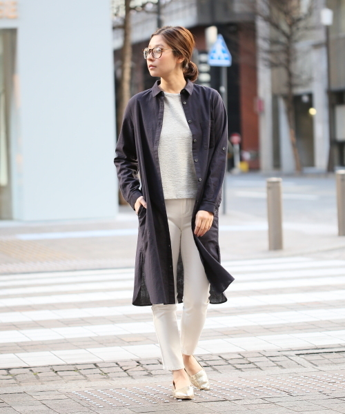 LEPSIM（レプシィム）の「シャツワンピコート　560246（その他アウター・レディース・オフホワイト/ネイビー/ストライプ・LARGE/MEDIUM）」の20枚目の写真