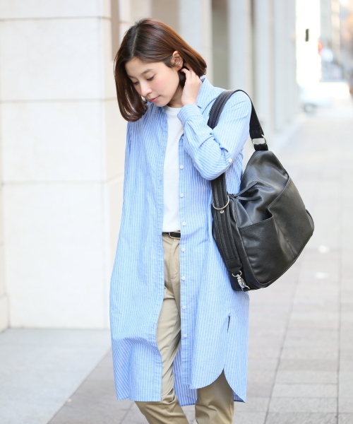 LEPSIM（レプシィム）の「シャツワンピコート　560246（その他アウター・レディース・オフホワイト/ネイビー/ストライプ・LARGE/MEDIUM）」の22枚目の写真