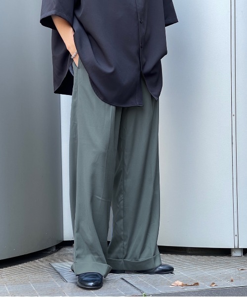 kutir（クティール）の「センタープレスワイドスラックス（スラックス・メンズ・ブラック/ブルー/グリーン/グレイッシュブルー・SMALL/MEDIUM/LARGE）」の4枚目の写真