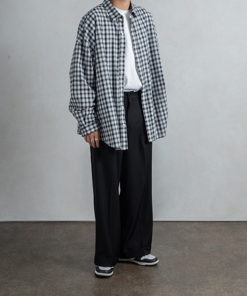 kutir（クティール）の「センタープレスワイドスラックス（スラックス・メンズ・ブラック/ブルー/グリーン/グレイッシュブルー・SMALL/MEDIUM/LARGE）」の5枚目の写真